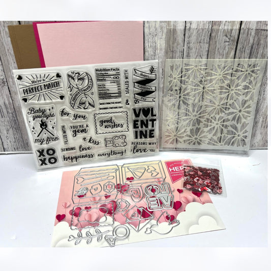My Hero Arts Kit LOVE Valentines Day Aniversary Rubber Stamps Dies January 2023