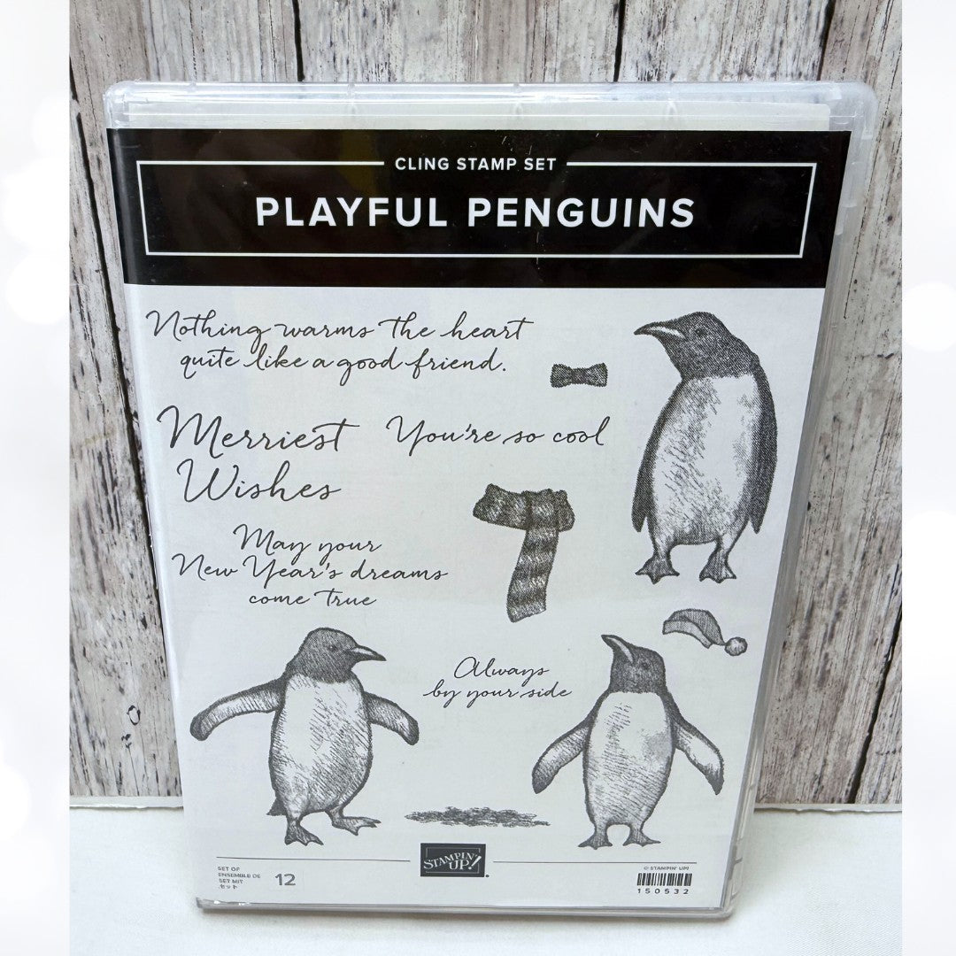 Stampin Up PLAYFUL PENGUINS Christmas Rubber Stamps