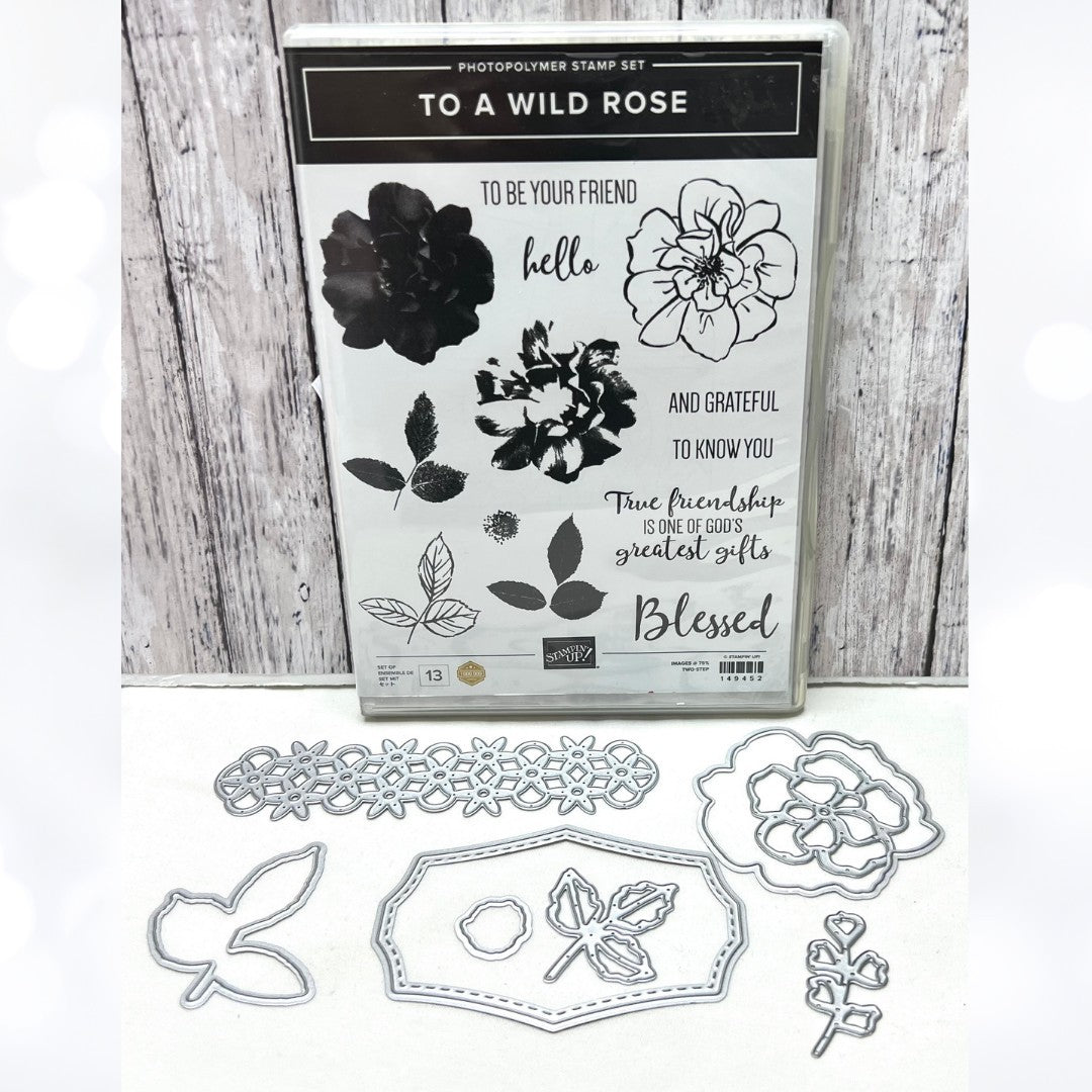 Stampin Up TO A WILD ROSE Flowers Floral  Rubber Stamps Dies