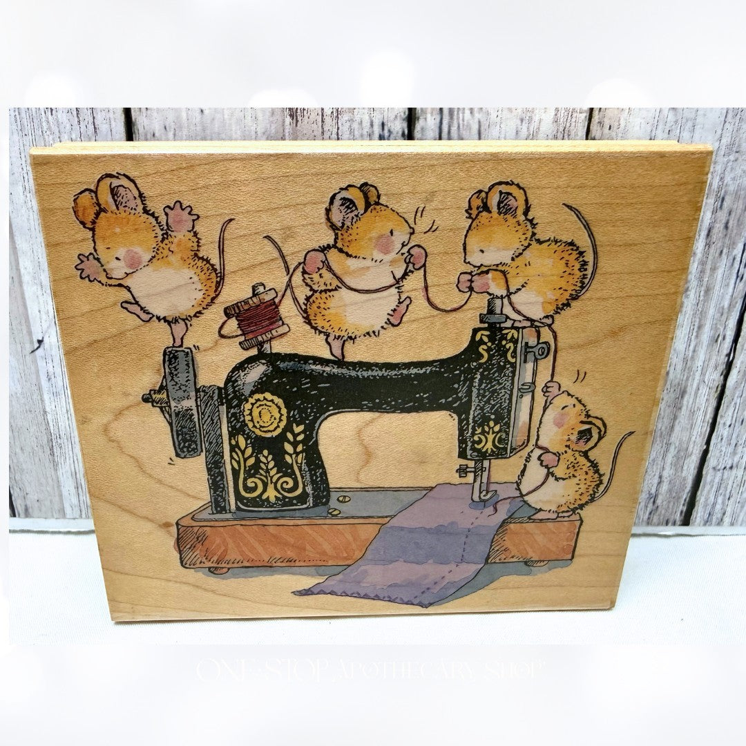 Penny Black SEW MUCH FUN Sewing Mice Margaret Sherry Rubber Stamp