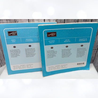 Stampin Up PRINTS PACK Patterns Pack III 6x6 Cardstock Paper Lot of 2