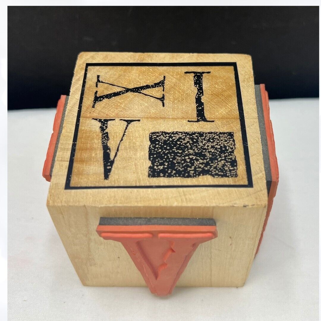 Postmodern Design ROMAN NUMERAL CUBE Numbers Mixed Media Rubber Stamps