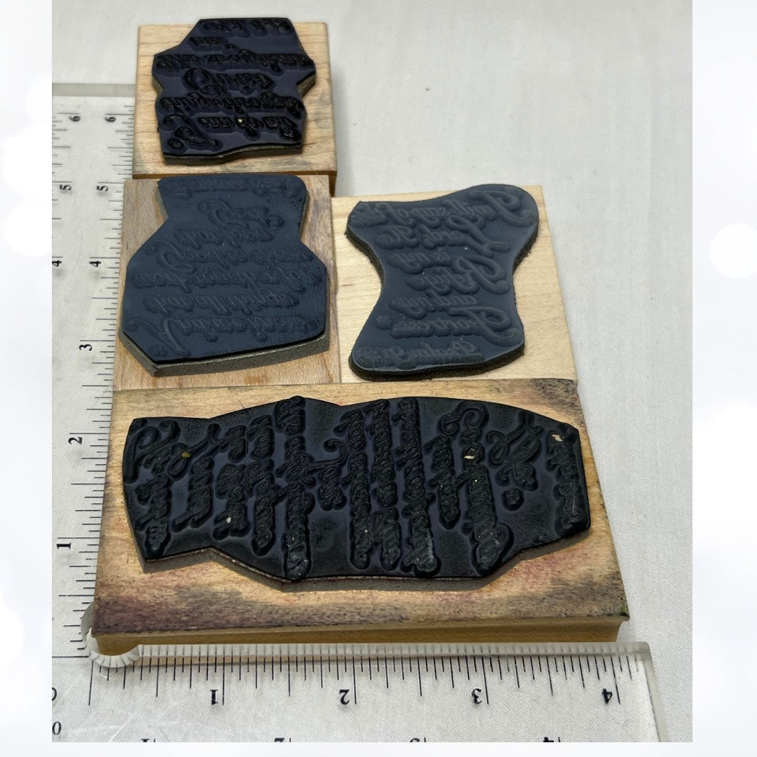 Art Impressions BIBLE VERSES Religious Bible Journaling Rubber Stamps Lot of 4