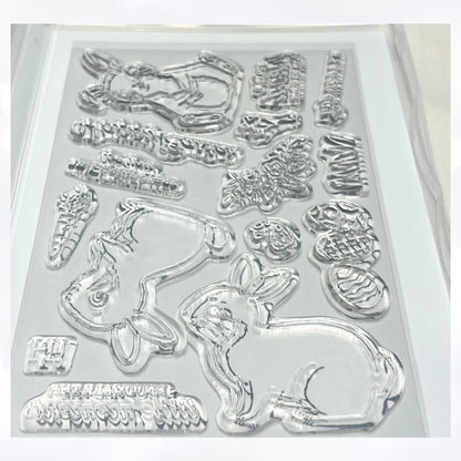 Stampin Up EASTER BUNNY Rabbit Eggs Rubber Stamps