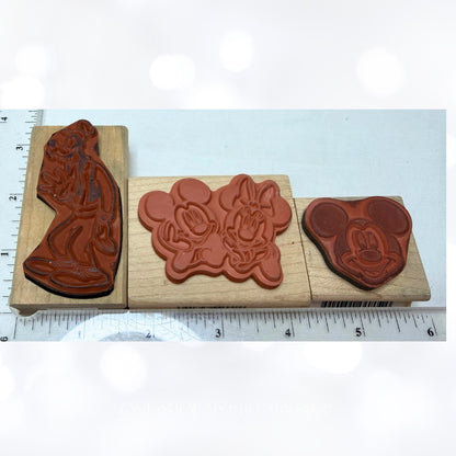 All Night Media MICKEY MOUSE Disney Minnie Goofy Rubber Stamps Lot of 6