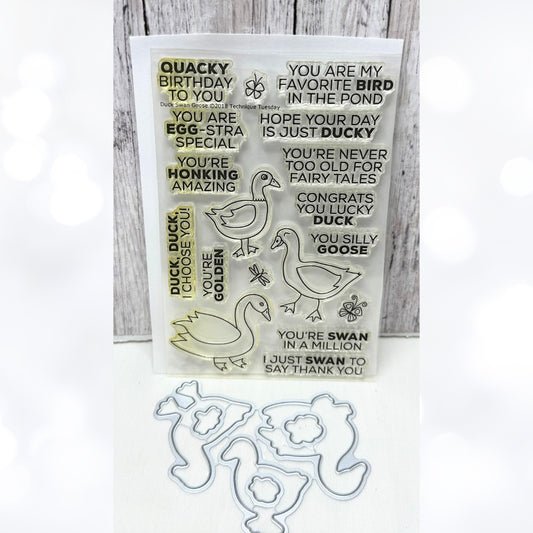Technique Tuesday DUCK SWAN GOOSE Birds Funny Rubber Stamps Dies