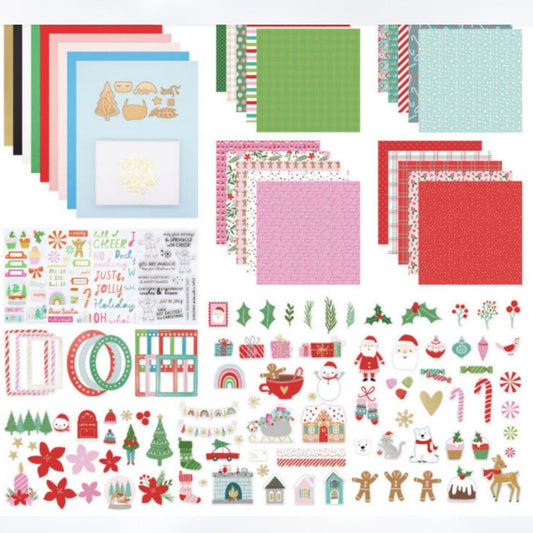 Spellbinders OH WHAT FUN Christmas Card Kit of Month Rubber Stamps Dies 10/22