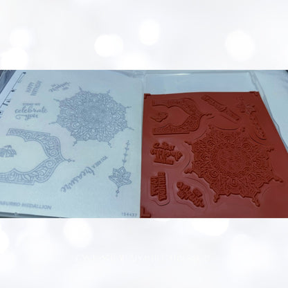 Stampin Up TREASURED MEDALLION Doily Builder Thinlits Rubber Stamps Dies