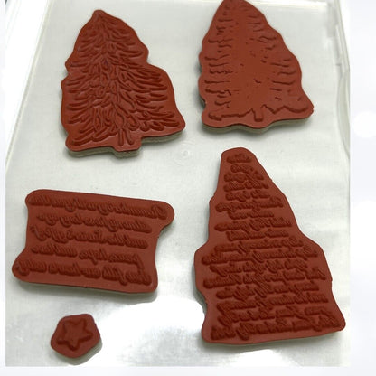 Stampin Up EVERGREEN Christmas Trees Rubber Stamps AS IS**