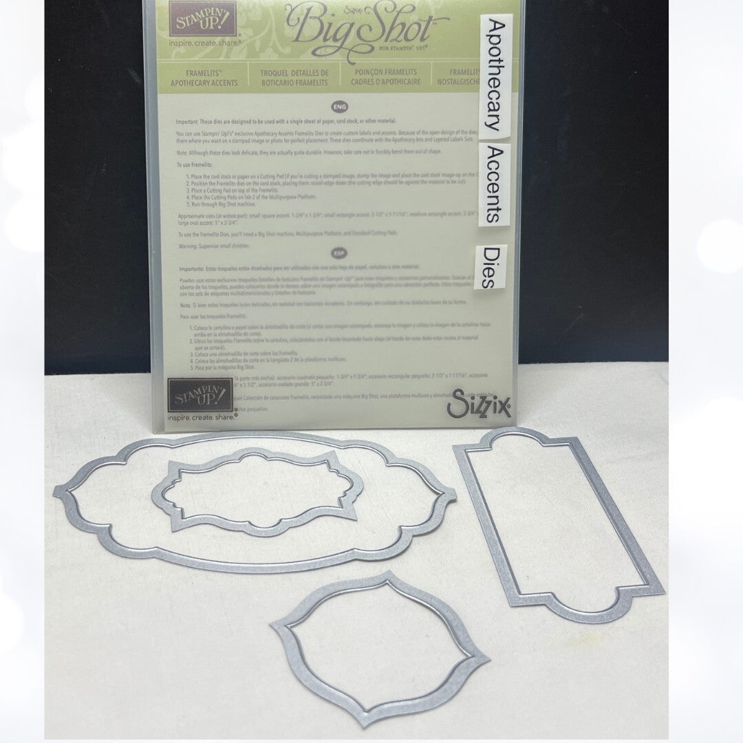 Stampin Up APOTHECARY ACCENTS Framelits Dies