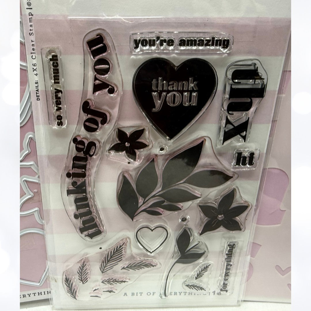 The Stamp Market A BIT OF EVERYTHING Hearts Floral Rubber Stamps Dies Stencil
