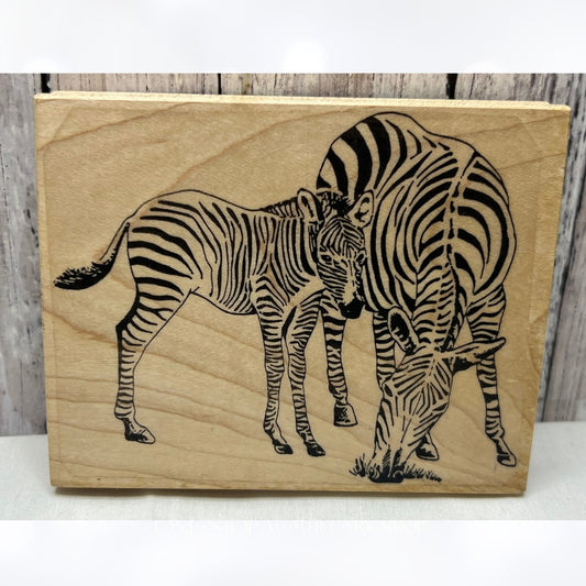 Zebra Safari Zoo Baby Animals Africa Rubber Stamp