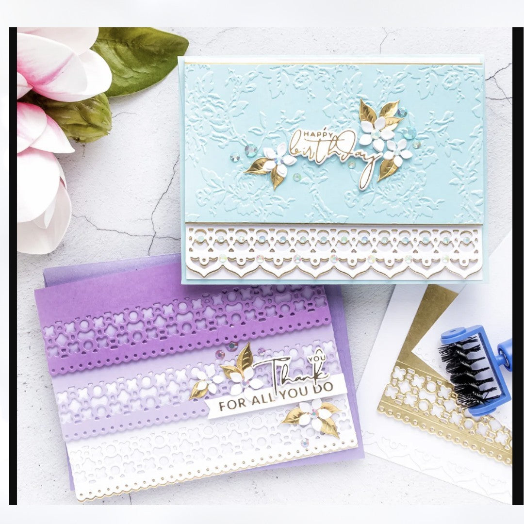 Spellbinders SITTING PRETTY Decorative Edges Small Dies of the Month 2020