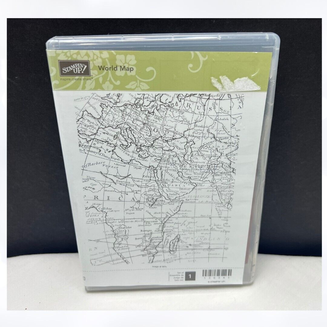 Stampin Up WORLD MAP Travel Background Rubber Stamp