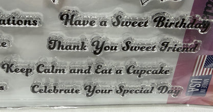 Crafty Meraki BE YOUR OWN KIND OF CUPCAKE Birthday Cake 6x8 Rubber Stamps Dies