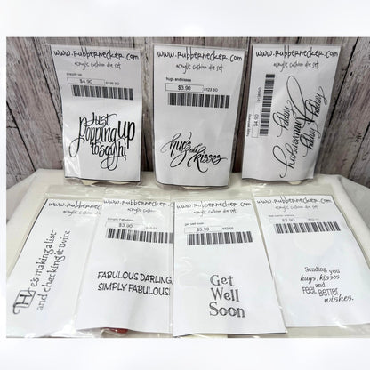 Rubbernecker LOVE Anniversary Greetings Sentiments Rubber Stamps Lot of 7