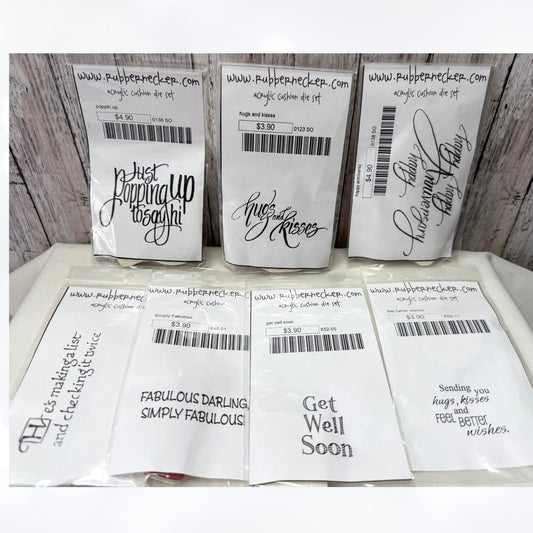 Rubbernecker LOVE Anniversary Greetings Sentiments Rubber Stamps Lot of 7