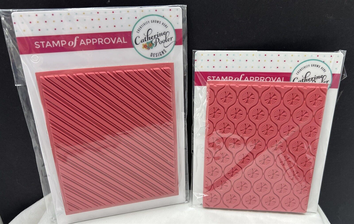 Catherine Pooler PEPPERMINT STICK Ornamental Christmas Background Rubber Stamps