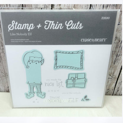 Close To My Heart LIKE NOBODY ELF Christmas Elves Rubber Stamps Dies