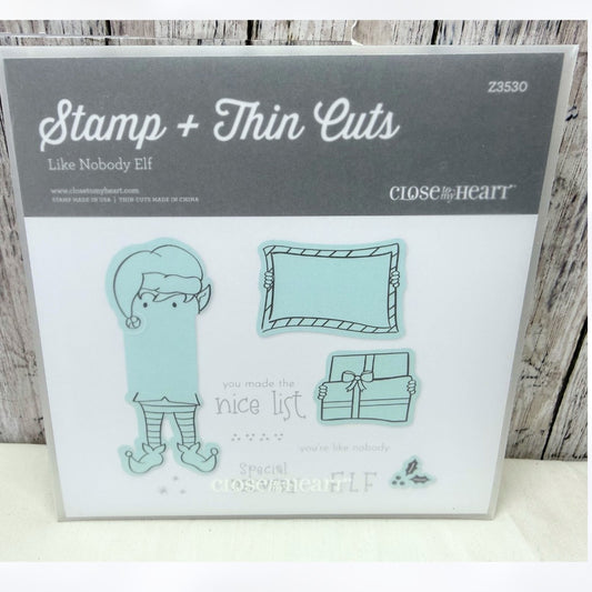 Close To My Heart LIKE NOBODY ELF Christmas Elves Rubber Stamps Dies