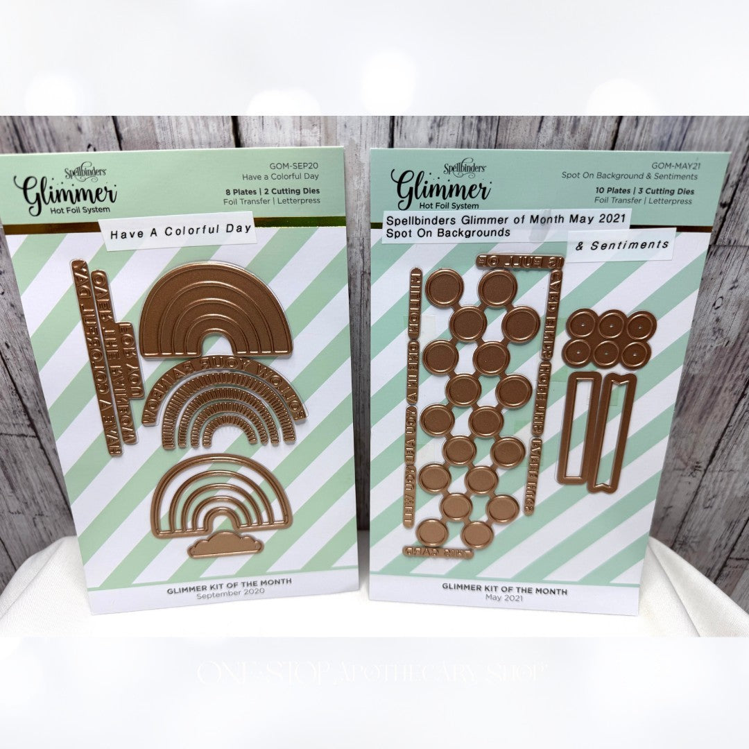 Spellbinders A COLORFUL DAY Spot On Backgrounds Rainbow Glimmer Hot Foil Set