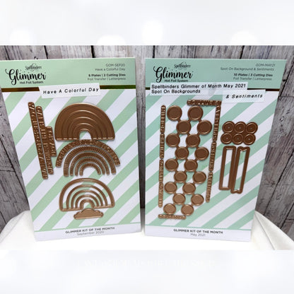 Spellbinders A COLORFUL DAY Spot On Backgrounds Rainbow Glimmer Hot Foil Set