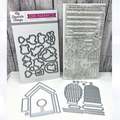 My Favorite Things TWEETHEARTS Birdhouse Cages Birds Rubber Stamps Dies Lot