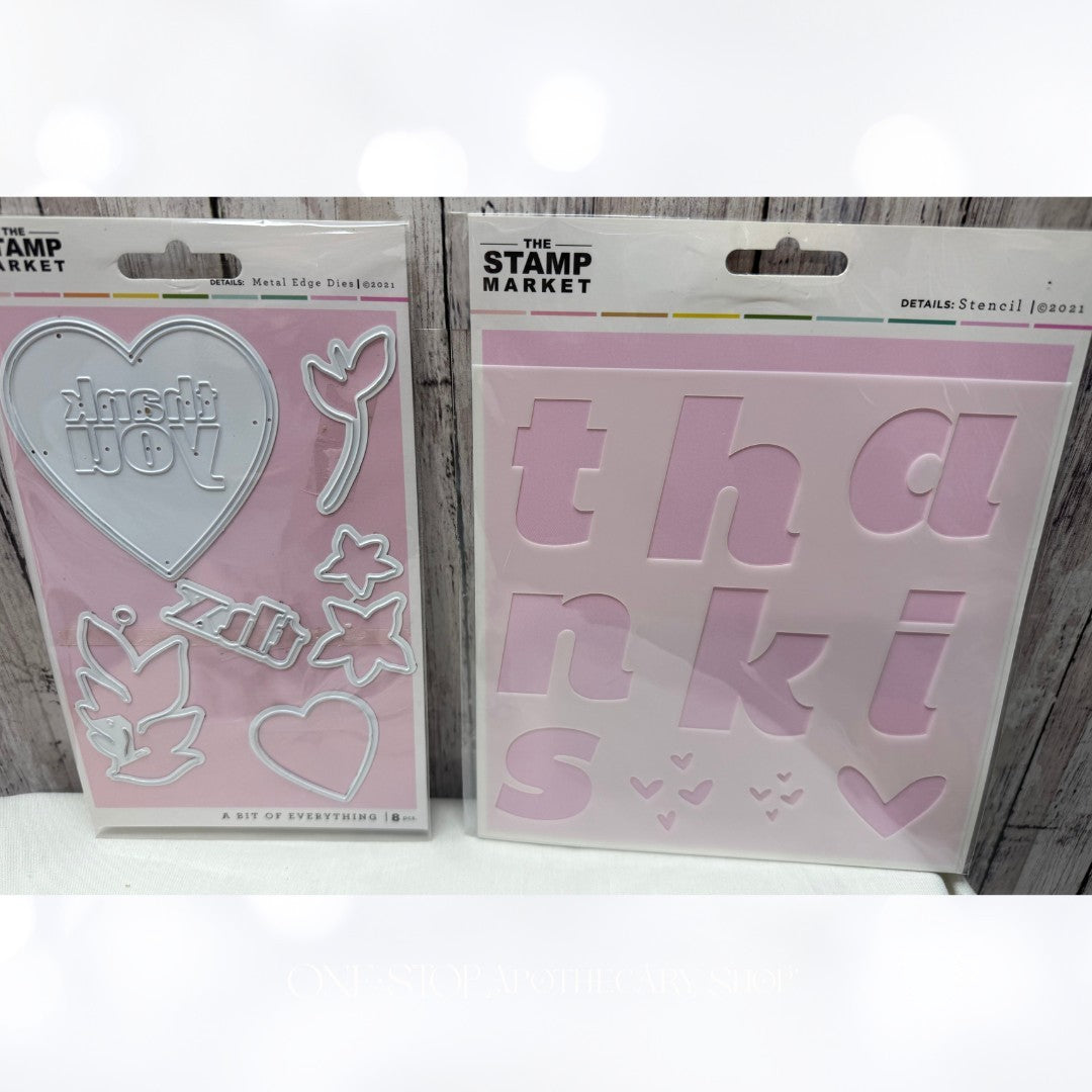 The Stamp Market A BIT OF EVERYTHING Hearts Floral Rubber Stamps Dies Stencil