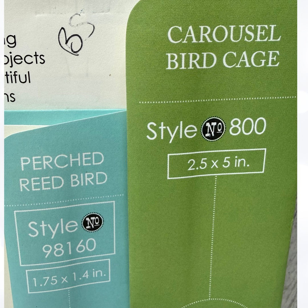 Memory Box CAROUSEL BIRD CAGE Perched Reed Bird Dies