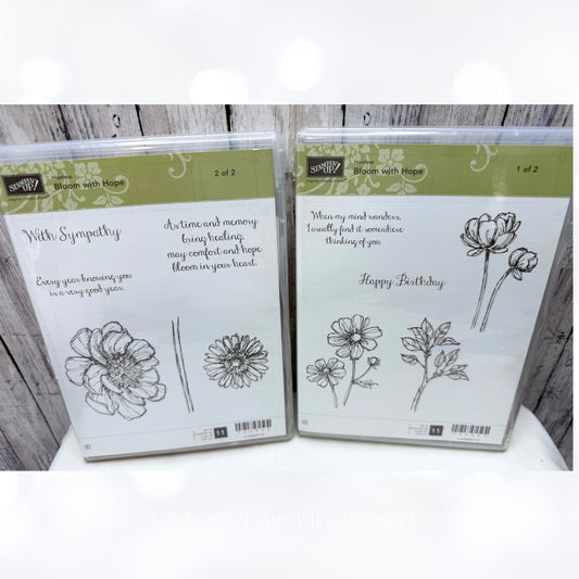 Stampin Up BLOOM WITH HOPE Flowers Rubber Stamps