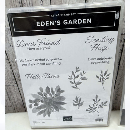 Stampin Up EDEN'S GARDEN Floral Flowers Rubber Stamps Dies