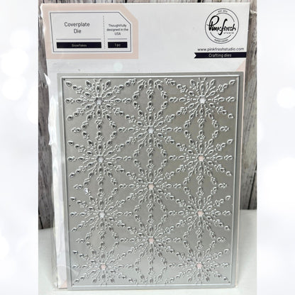 Pinkfresh Studio SNOWFLAKES Christmas Background Coverplate Die