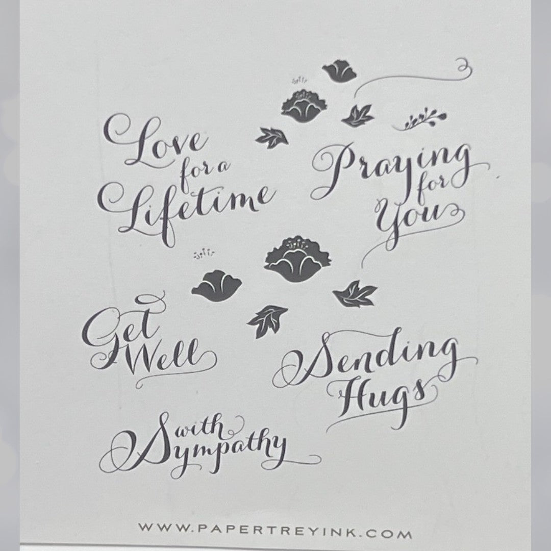 Papertrey Ink GRACEFUL GREETINGS II Sentiments Greetings Rubber Stamps Dies