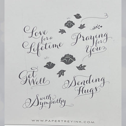 Papertrey Ink GRACEFUL GREETINGS II Sentiments Greetings Rubber Stamps Dies