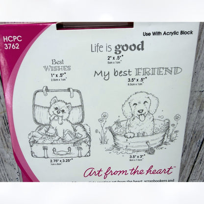 Heartfelt Creations PAMPERED POOCH Dogs Puppy Rubber Stamps