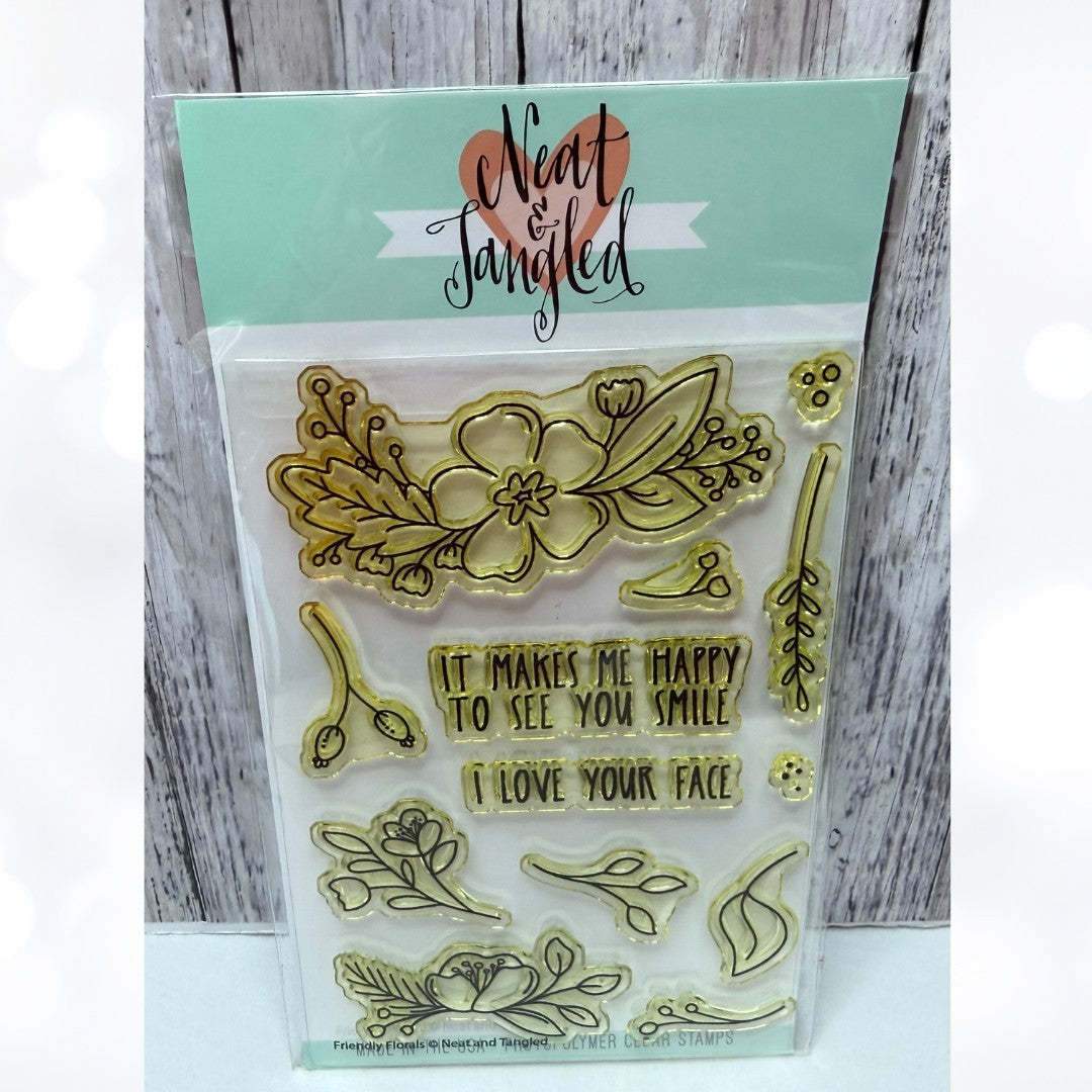 Neat & Tangled FRIENDLY FLORALS Flowers Rubber Stamps