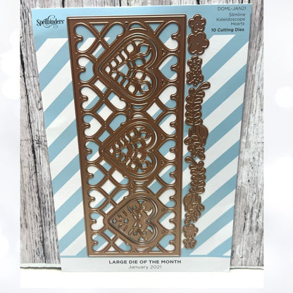 Spellbinders KALEIDOSCOPE HEARTS Slimline Large Dies of the Month Jan 2021