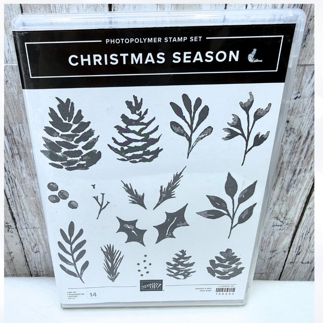 Stampin Up CHRISTMAS SEASON Greenery Holly Rubber Stamps