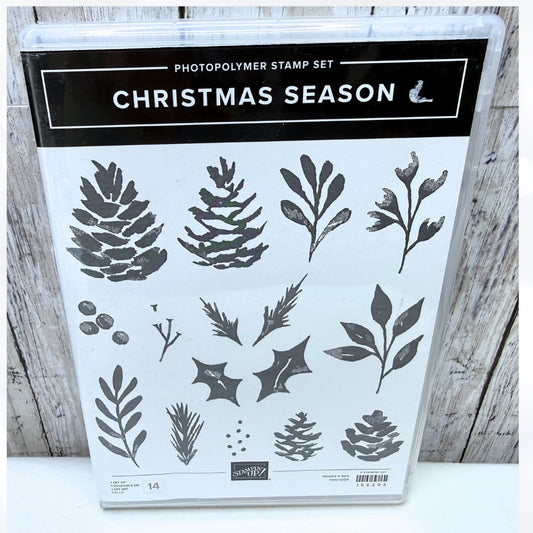 Stampin Up CHRISTMAS SEASON Greenery Holly Rubber Stamps