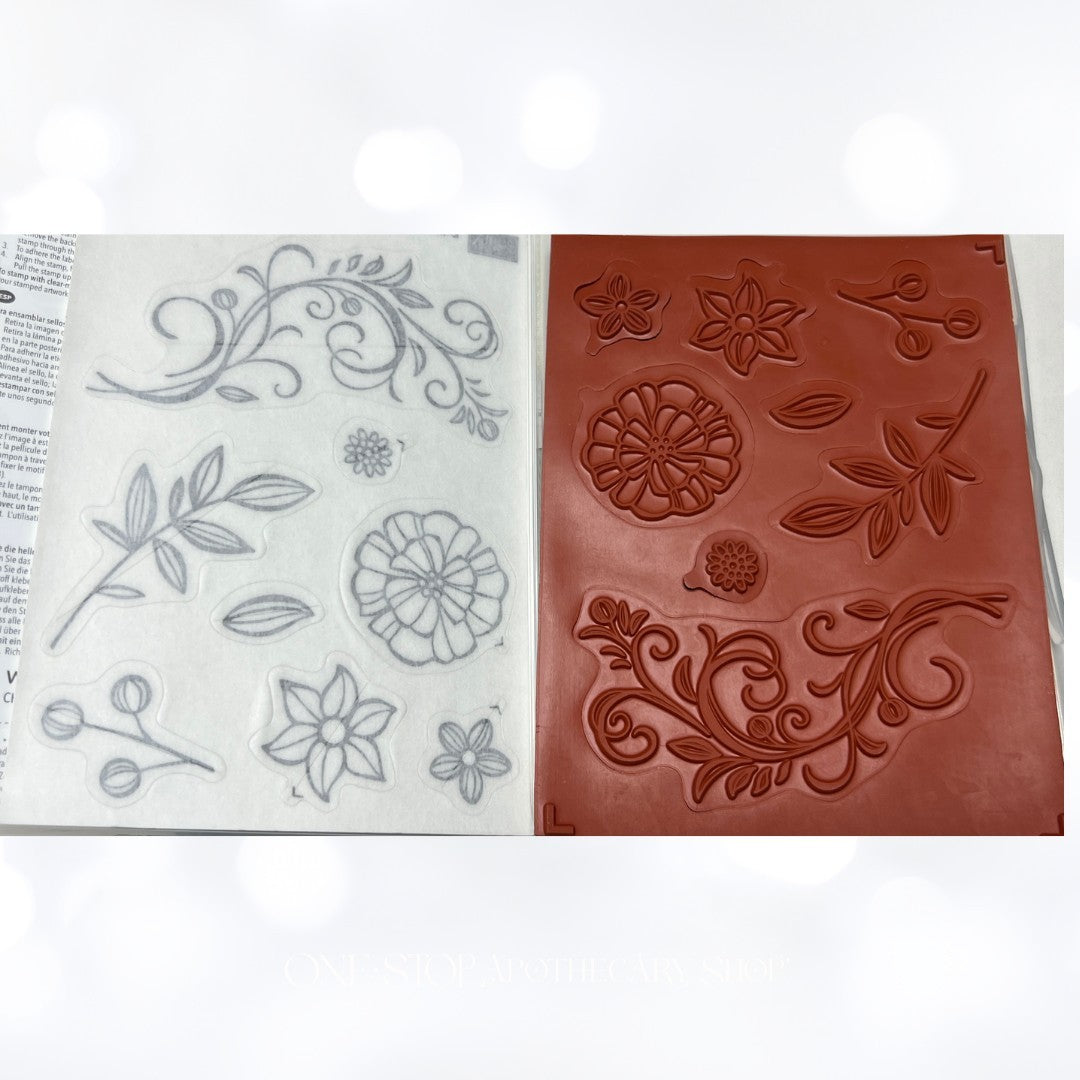 Stampin Up FALLING FLOWERS May Flowers Framelits Rubber Stamps Dies 