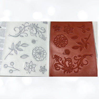 Stampin Up FALLING FLOWERS May Flowers Framelits Rubber Stamps Dies 