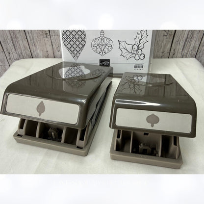 Stampin Up CHRISTMAS GLEAMING Ornaments Rubber Stamps Punches AS IS**