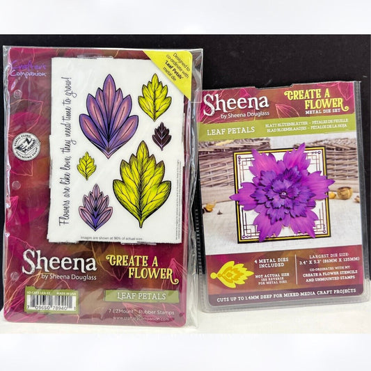 Sheena LEAF PETALS Create a Flower Flora Rubber Stamps Dies