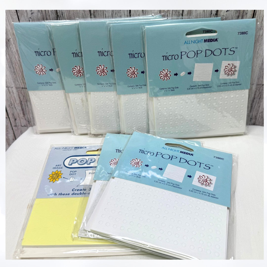 All Night Media MICRO POP DOTS Adhesive Pop-Up Lot of 8