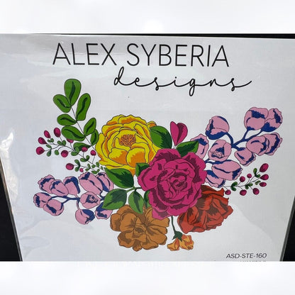 Alex Syberia BIRTHDAY BOUQUET Flowers Floral Rubber Stamps Dies Stencils