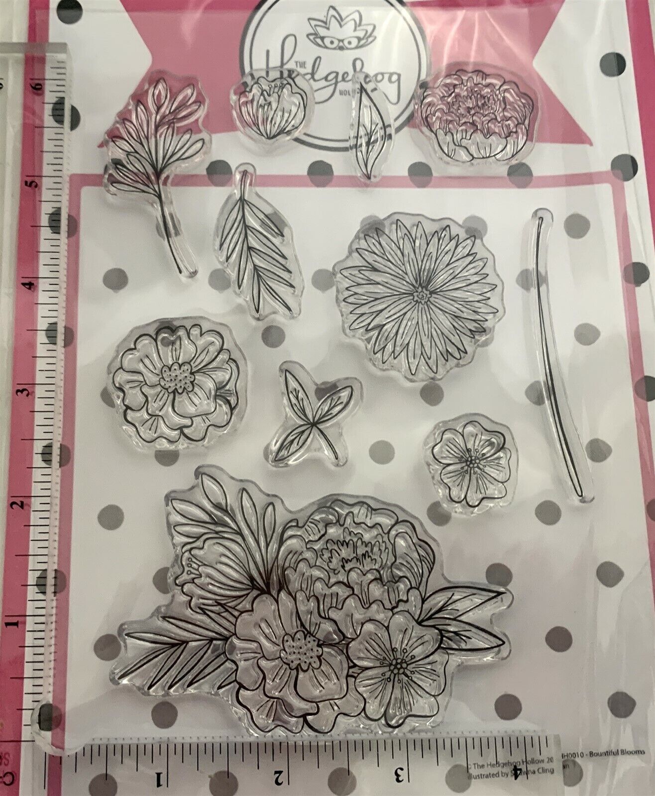 Hedgehog Hollow BLOOM Flowers Floral Sayings Greetings Rubber Stamps Lot of 3