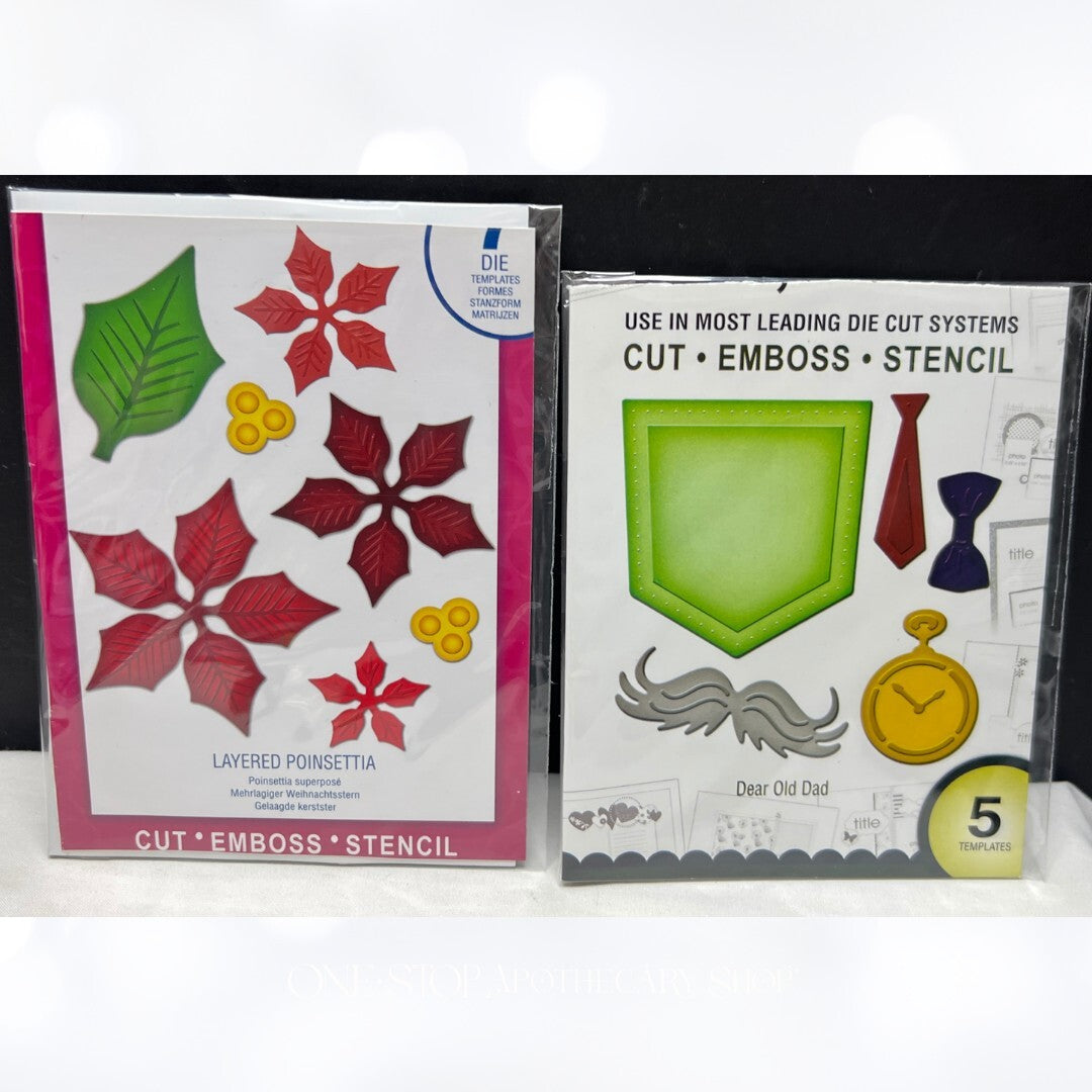 Spellbinders DEAR OLD DAD Layered Poinsettia Christmas Fathers Day Dies