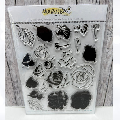Honey Bee Stamps ANTIQUE LAYERING ROSES Flowers Floral Layering Rubber Stamps