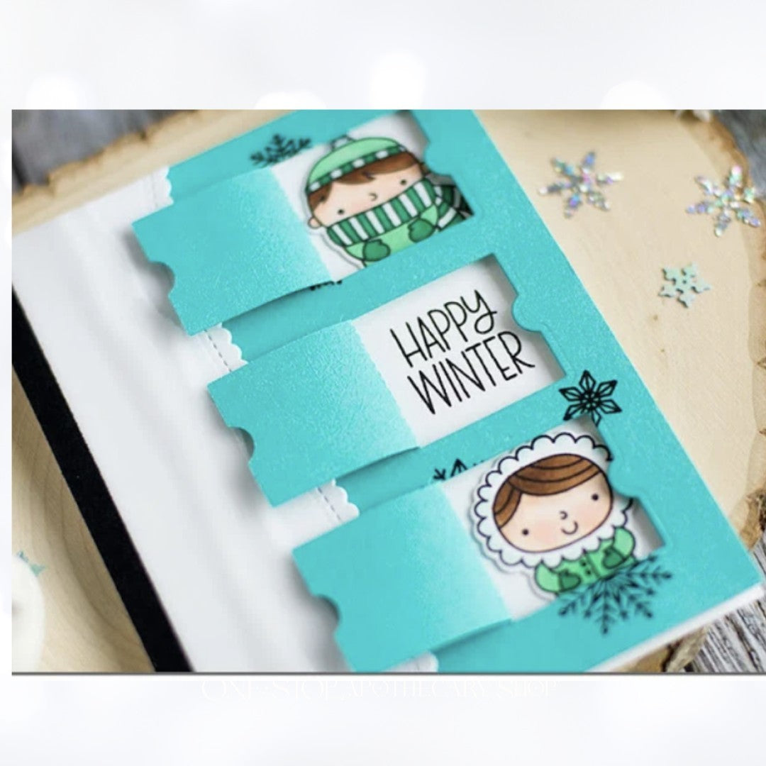 Pretty Pink Posh PEEKABOO WINDOWS Everyday Greetings Sentiments Rubber Stamps 