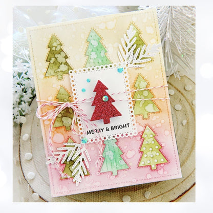 Pretty Pink Posh TREE COVER PLATE Christmas Trees Background Die